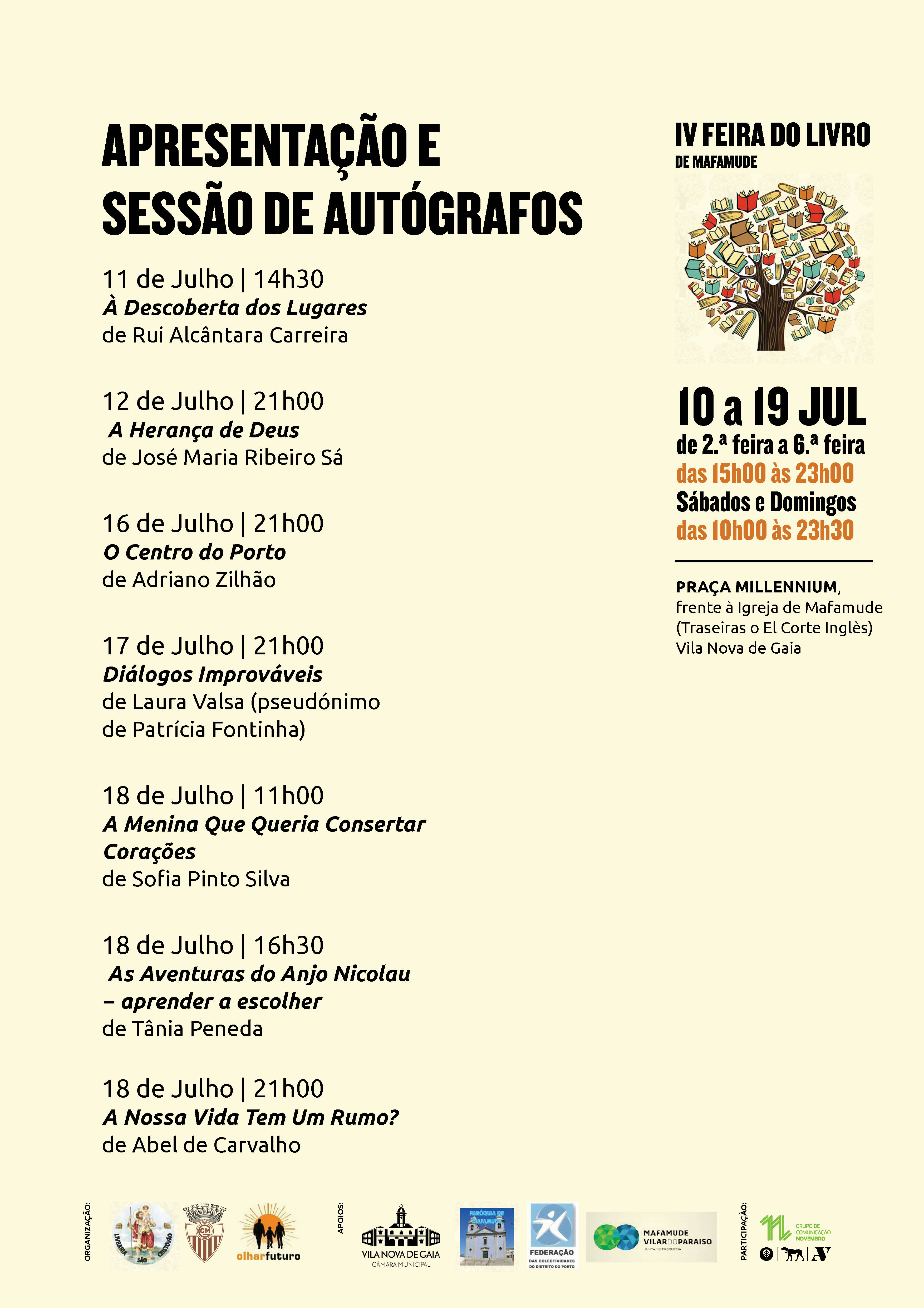 Esta semana visite os nossos autores na Feira do Livro de Mafamude