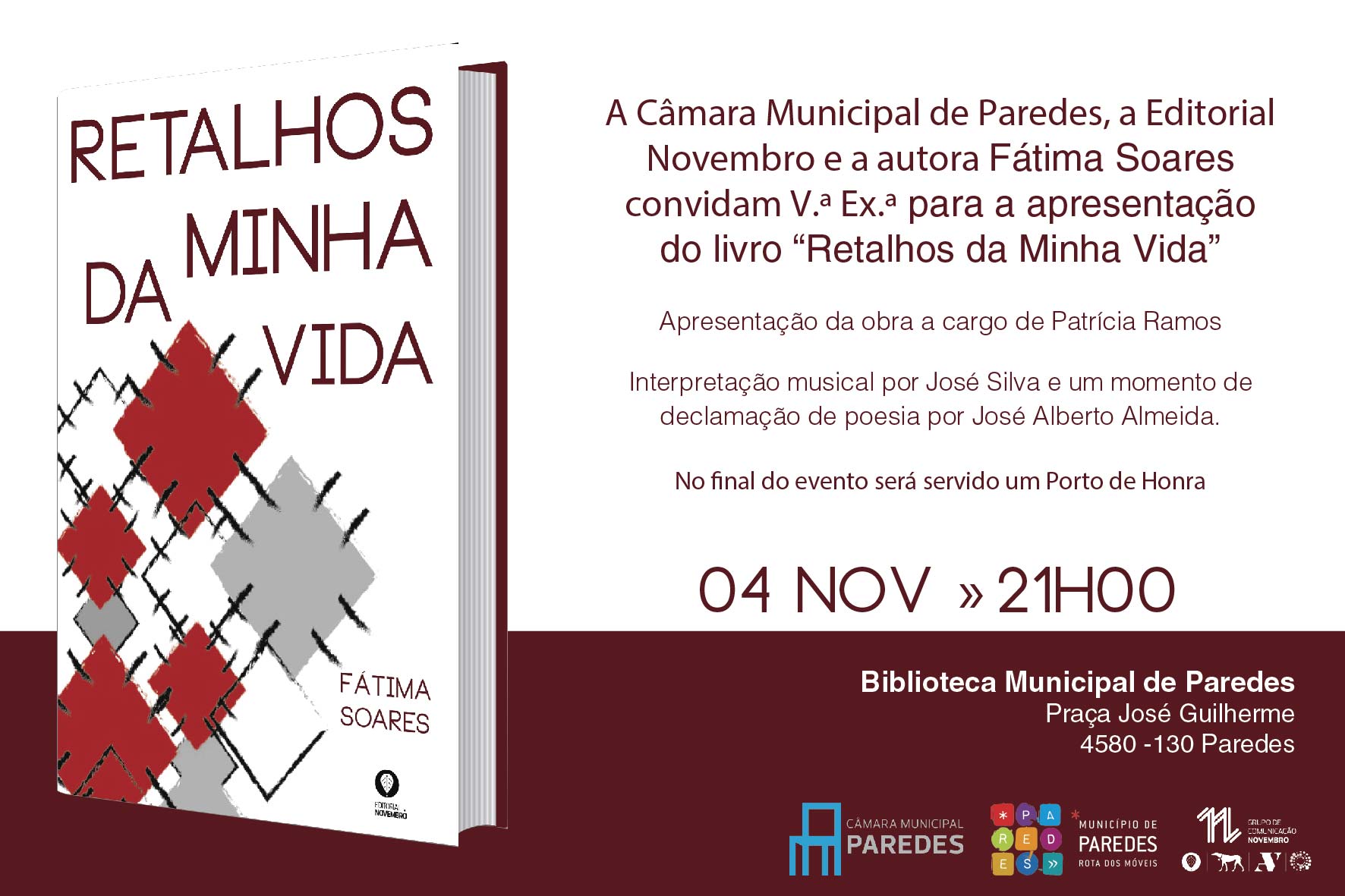 Apresentação do livro “Retalhos da Minha Vida”, de Fátima Soares