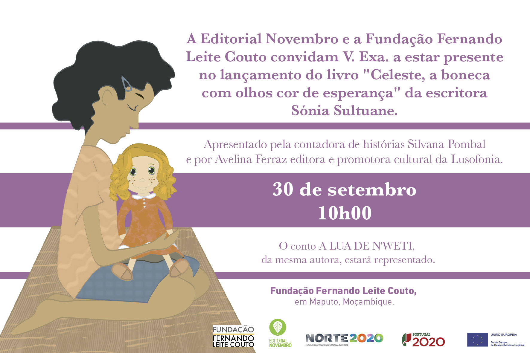 lançamento do livro “Celeste, a boneca  com olhos cor de esperança” da escritora  Sónia Sultuane, em Maputo